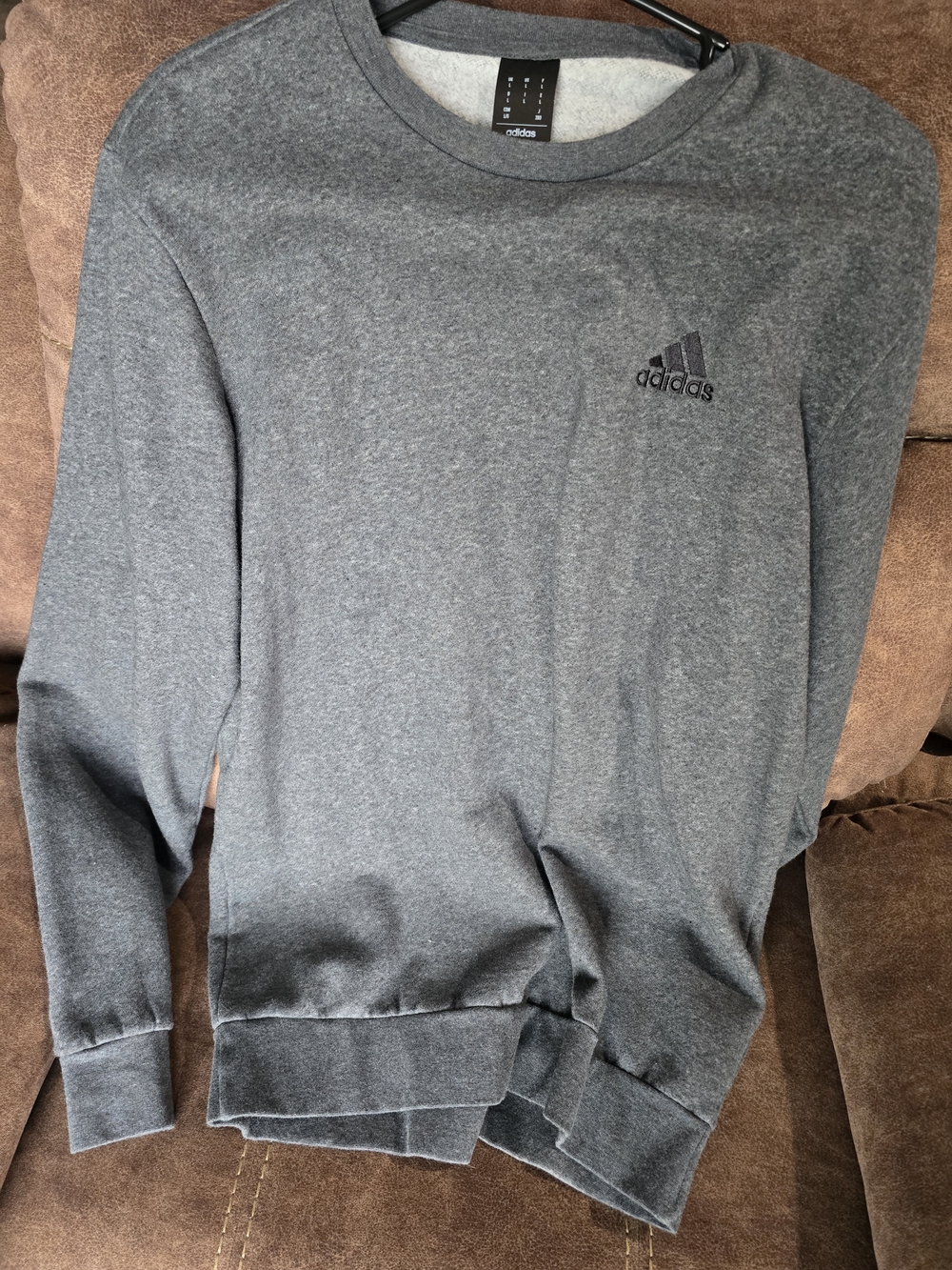 Adidas Gray Crewneck Sweatshirt with Logo